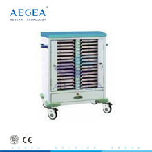 AG-CHT009 ABS material two channel patient records holder movable medical chart file cart